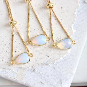Faceted Opalite Adjustable Bracelet