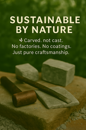Handmade Brazilian Soapstone Pan | 2.0L / 2.1 Qt | Naturally Non-Toxic