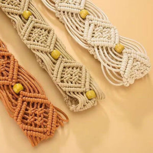 Hollow Knitted Tassel Belt