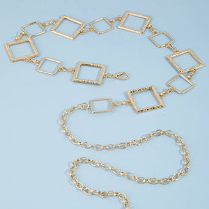 Open Square Link Chain Belt