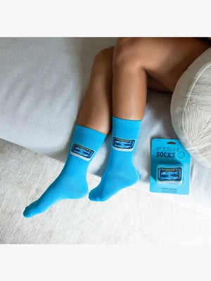 Canned Sardines 3D Crew Socks – Blue