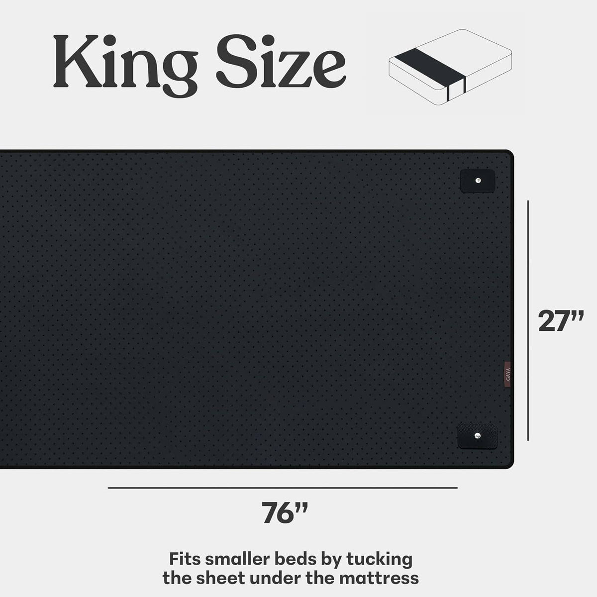 Gray Leather Grounding Mat for Bed – King & Queen