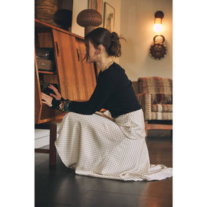 Fitted Ribbed Knit Top with Button Detail Sleeves