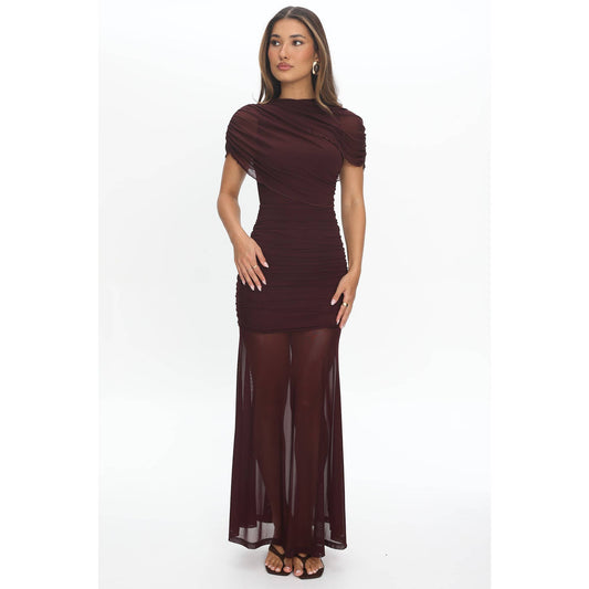 Sheer Overlay Maxi Dress