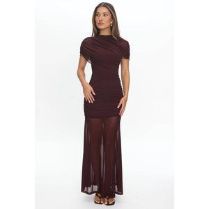 SHEER OVERLAY MAXI DRESS