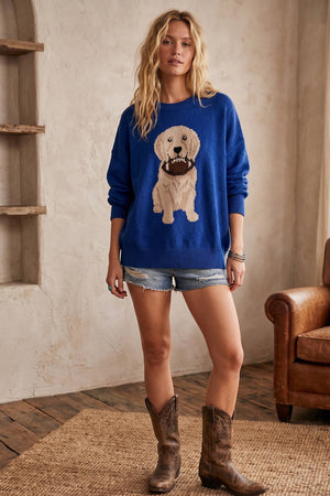 Oversized Gameday Football Puppy Sweater