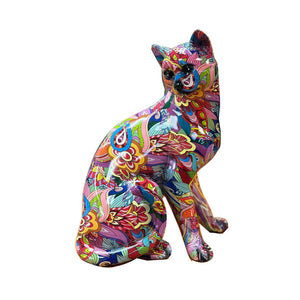 Resin Craft Floral Cat Table Top