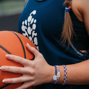 "Game Day" Blue/Orange Hair Tie Bracelet