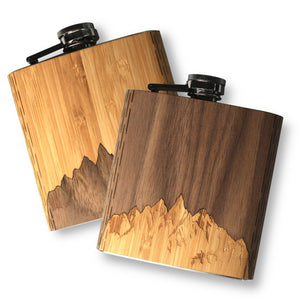 Wooden Hip Flask - 6 oz Stainless Steel