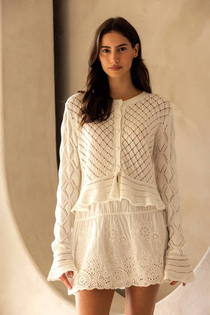 POINTELLE KNIT CARDIGAN