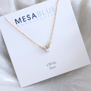 Mini CZ Opal Necklace - Gold Filled