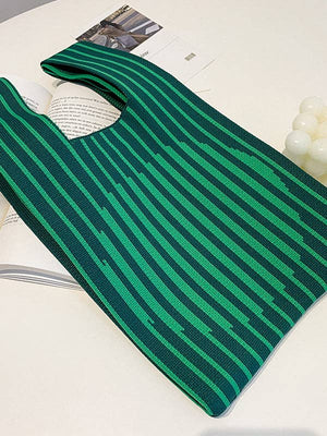 Striped Woven Handbag