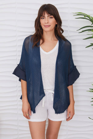 Fishnet Cropped Cardigan