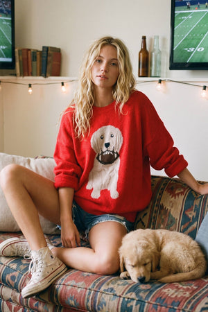 Oversized Gameday Football Puppy Sweater