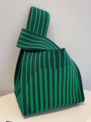 Striped Woven Handbag
