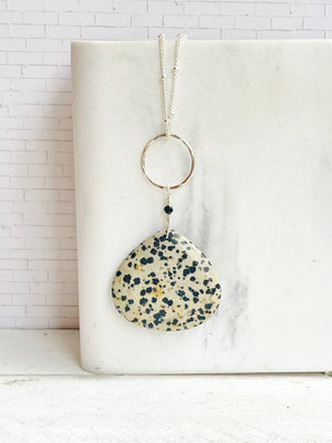 Dalmatian Jasper Teardrop Necklace
