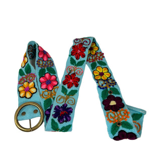 Handmade Peruvian Embroidered Flower Belt