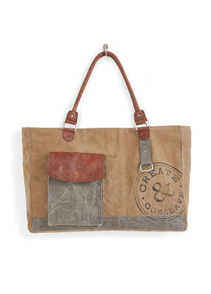 Create and Conserve Canvas Shoulder Bag