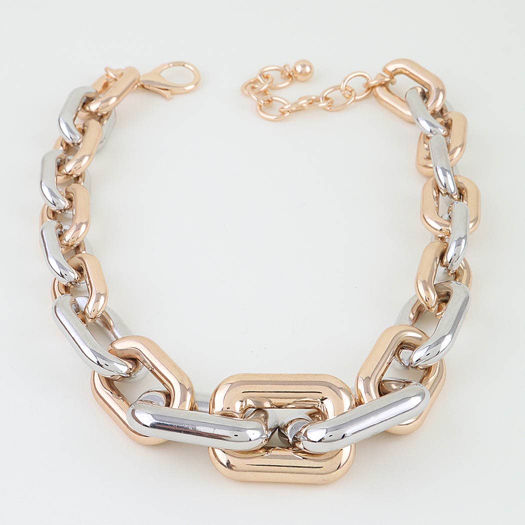 Two Toned Link Chain Necklace