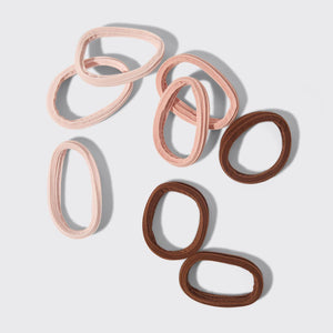 Recycled Seamless Hair Elastics 8pc Set - Rosewood