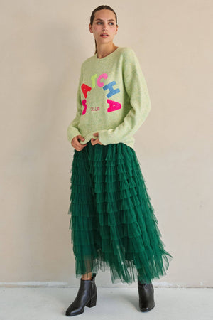 Matcha Club Patch Knit Sweater – Plus Size