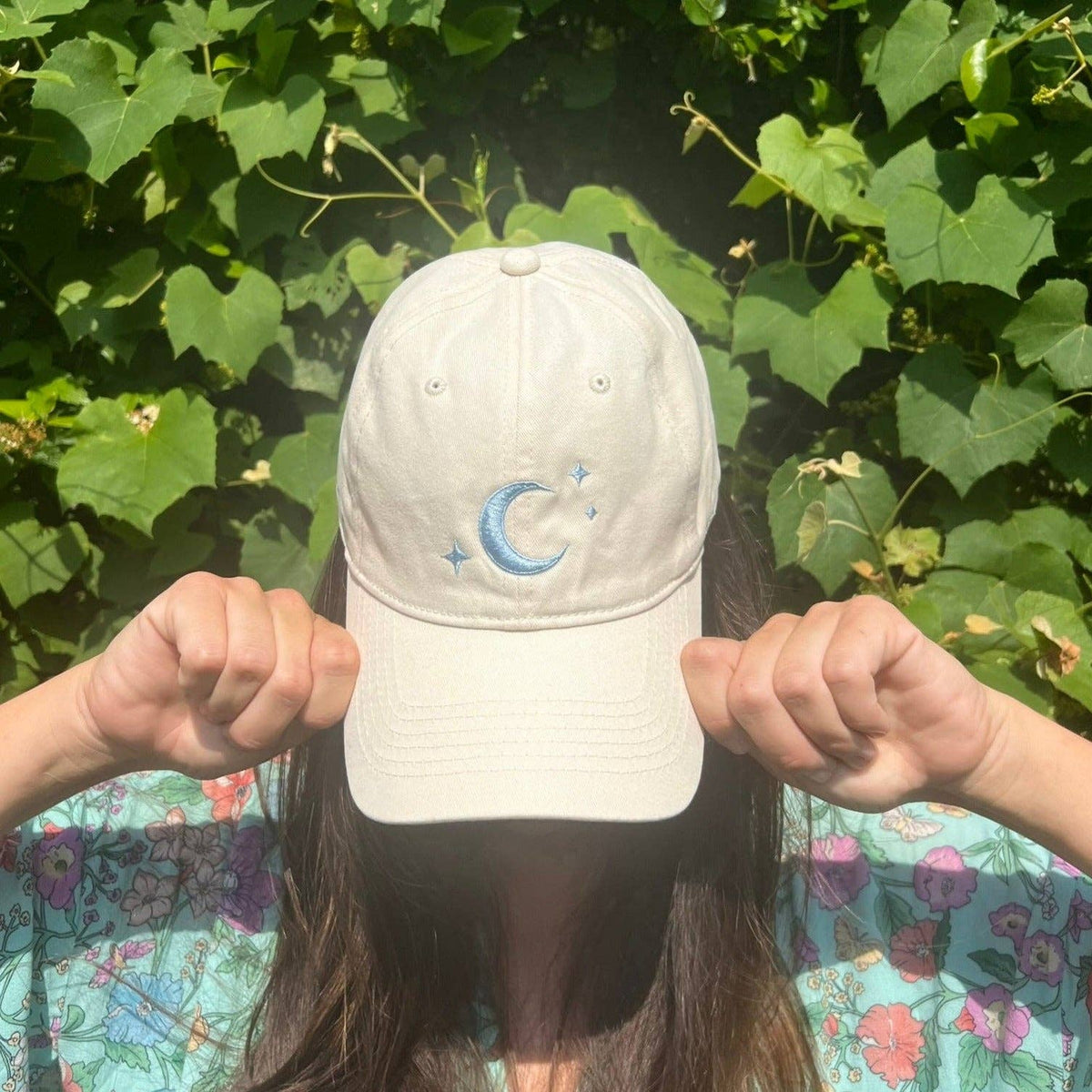 White Cotton Dad Hat - Chase Your Stars Cap