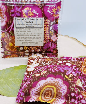 Lavender & Rose Aromatherapy Sachet with Patchouli