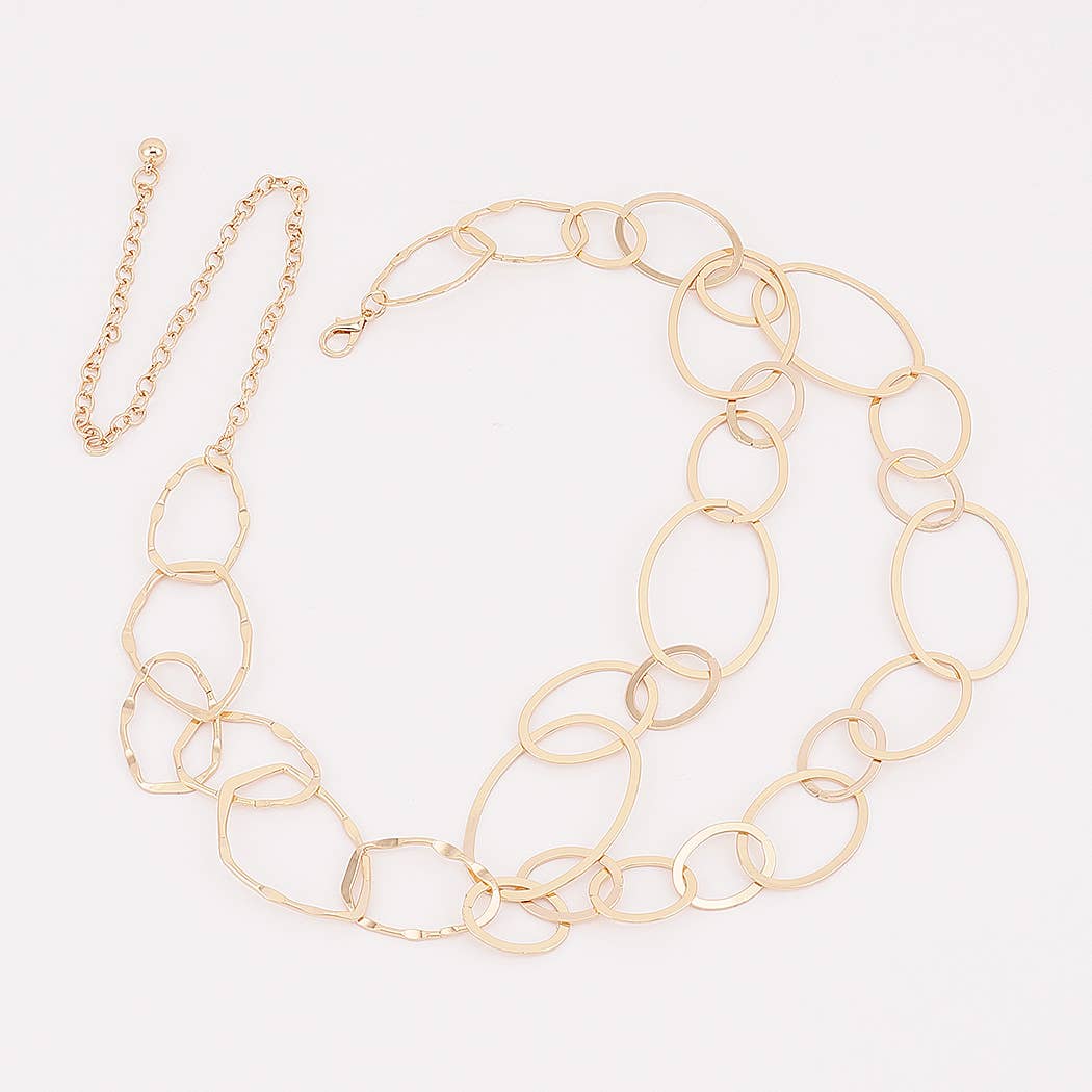 Irregular Interlinked Oval Link Waist Chain