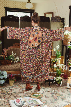 Art of Life Opera Duster Kimono Robe - Flower Palette Print