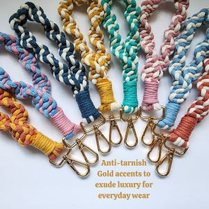 Macrame Dual-Toned Twisted Cotton Wristlet