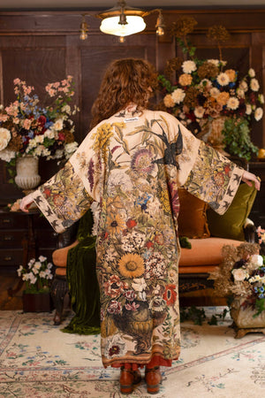 Golden Hour Opera Duster Kimono Robe w/ floral print