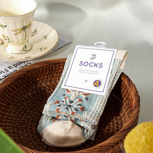 Bohemian Embossed Crew Socks
