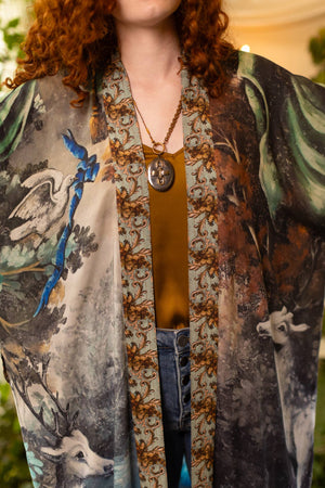 Theatre of Dreams Opera Duster Kimono Robe - Deer and Forest