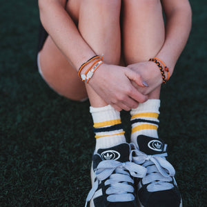 Game Day Hair Tie Bracelet Set – Orange & Black