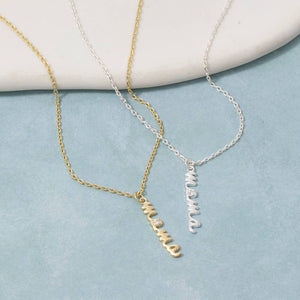 14K Gold Dipped Mama Script Pendant Necklace