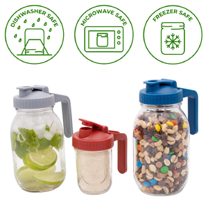 Pour and Store Pitcher Lid with Handle for Mason Jars