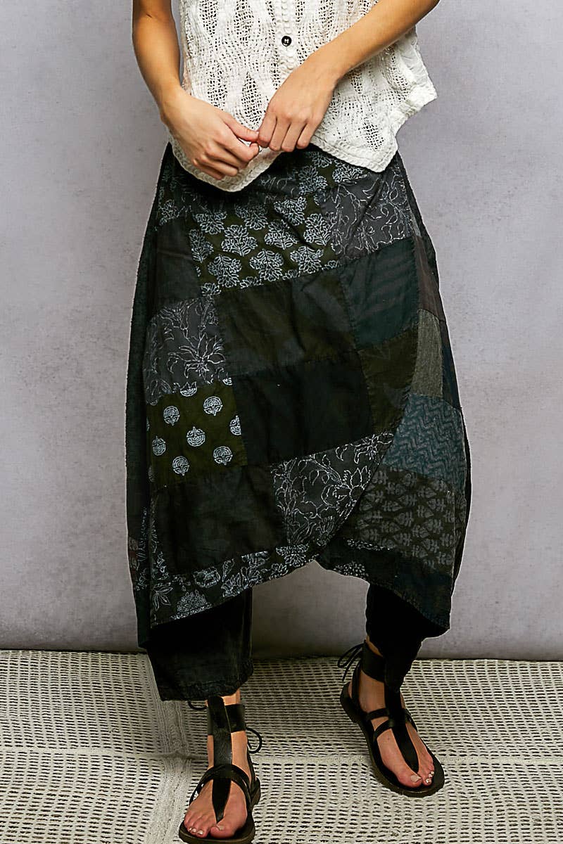 Over Wrapped Cotton Three Quarter Pants