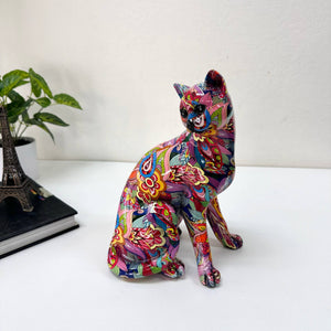 Resin Craft Floral Cat Table Top