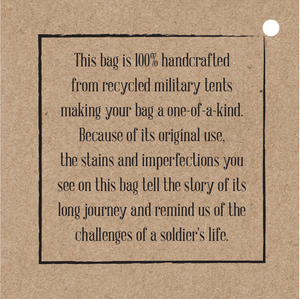 Recycled Military Tent Crossbody with Vintage Fabric