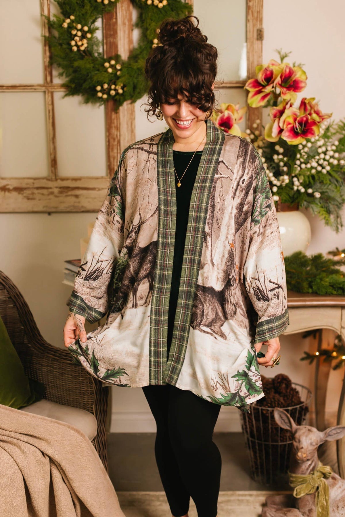 Winter Wish Christmas Matinée Duster Kimono
