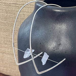 Aura Gemstone Wire Hoop Earrings