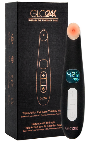 GLO24K Triple Action Eye Care Red Light LED Therapy Wand