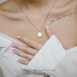 You Are Enough Calligraphy Temporary Tattoo