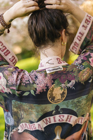 Make A Wish Pixie Duster Cropped Kimono w Wishbone Dandelion