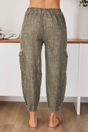 Antique Wash Linen Cargo Pants