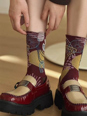 Rufia - Abstract Botanical Crew Socks