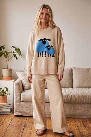 Sheep Graphic Oversized Sweater