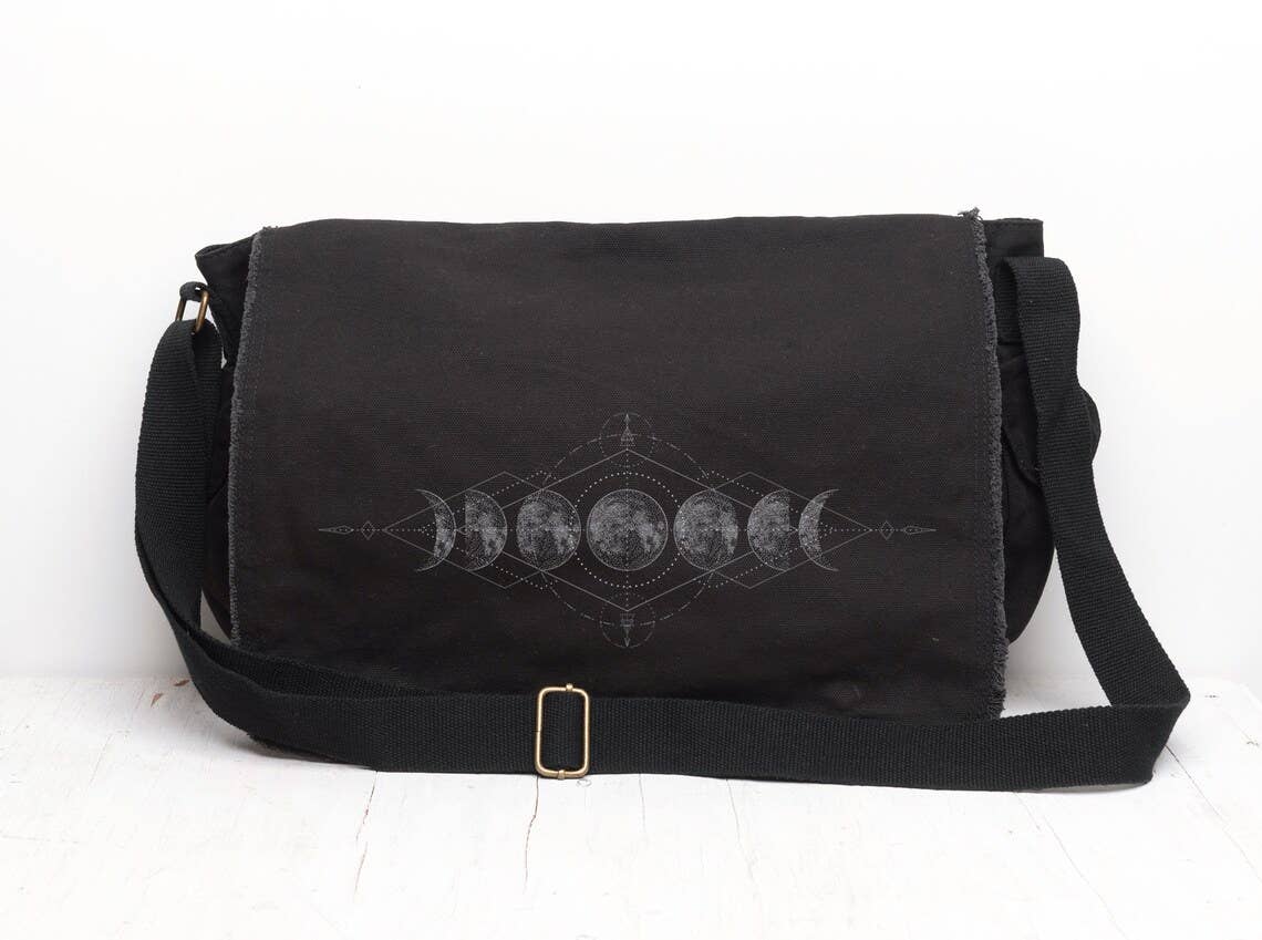 Sacred Geometry and Moon Messenger Bag