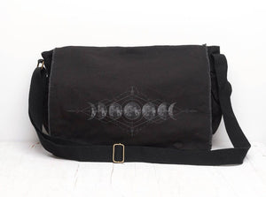 Sacred Geometry and Moon Messenger Bag