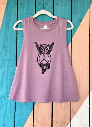 Inner Peace Panda Women's Racerback Crop Tank, Yoga Top